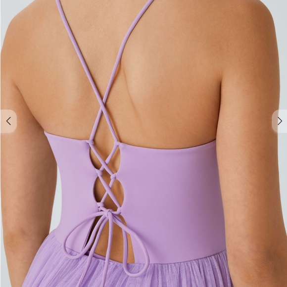 Halara – Lace-up Back Dress with Mesh/Tulle Skirt (Orchid Bloom), Size XL. NWT. - Picture 4 of 11